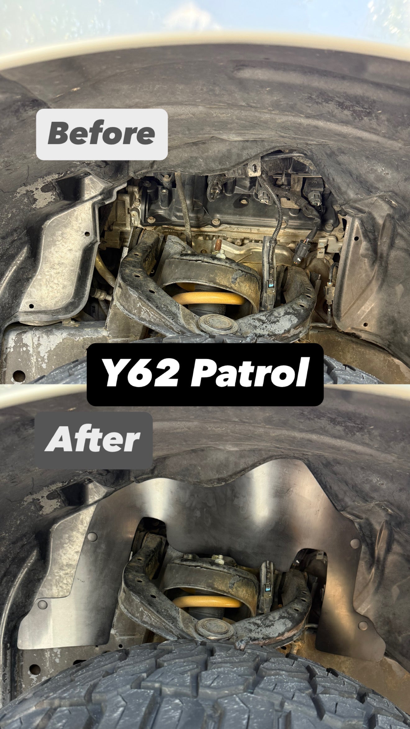 Nissan Y62 Patrol Heavy Duty Inner Guards | Pair